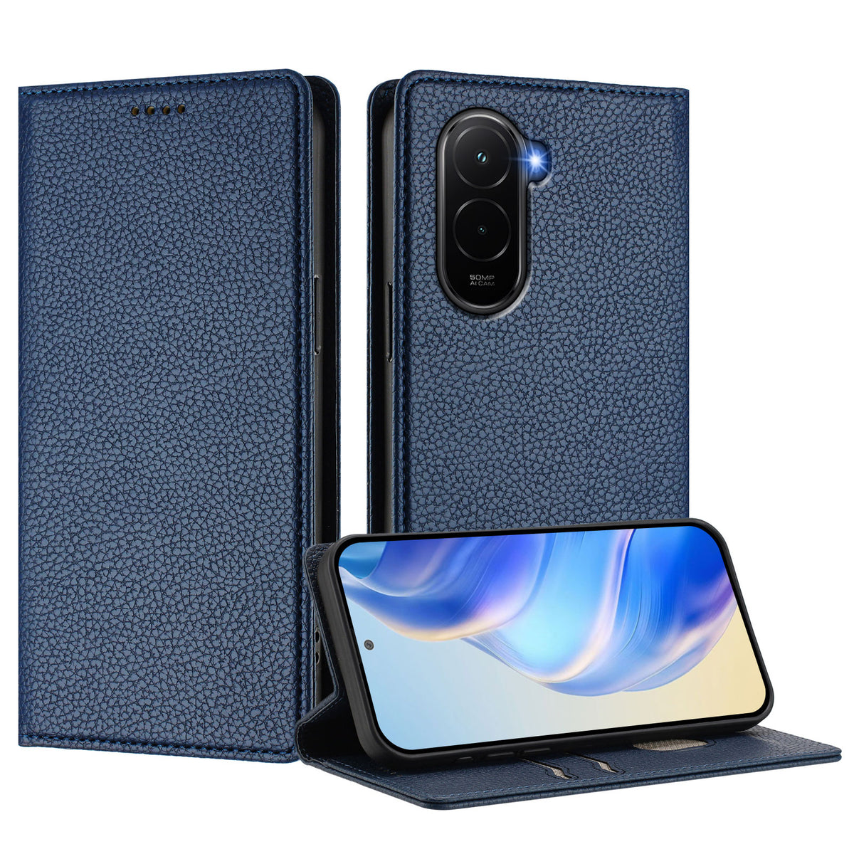 For Xiaomi Poco M7 Plus 5G / M7 4G (169mm) Wallet Case RFID Blocking Litchi Texture Leather Mobile Cover