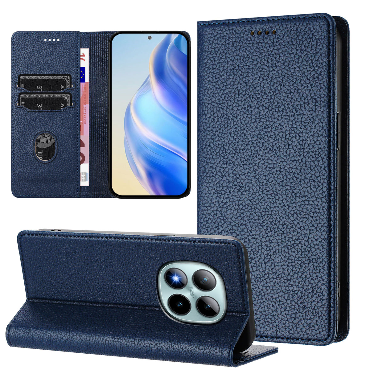 For Xiaomi Poco M8 Pro 5G / Redmi Note 15 Pro+ 5G (Global) Wallet Case RFID Blocking Litchi Texture Leather Mobile Cover