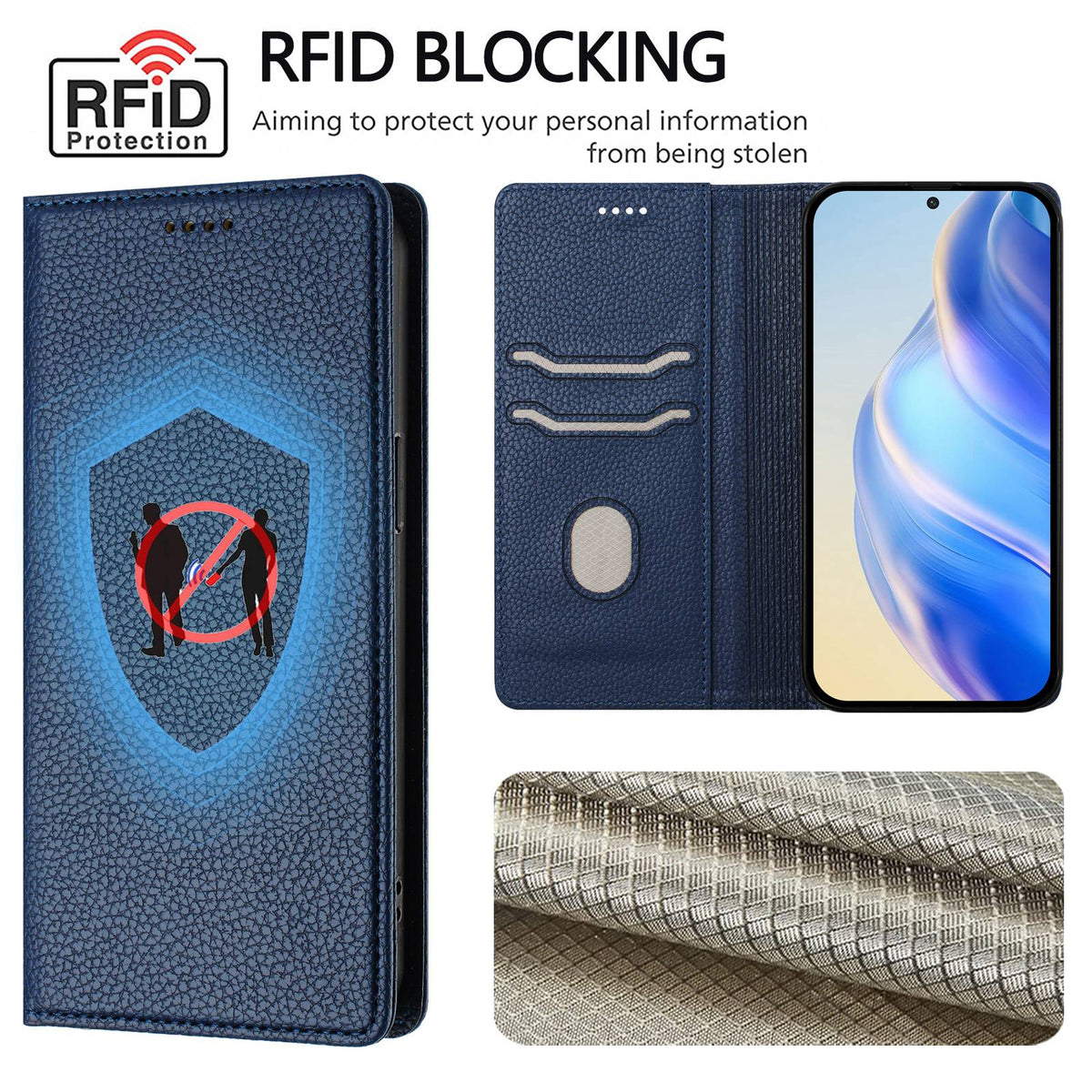 For Xiaomi Poco M8 Pro 5G / Redmi Note 15 Pro+ 5G (Global) Wallet Case RFID Blocking Litchi Texture Leather Mobile Cover