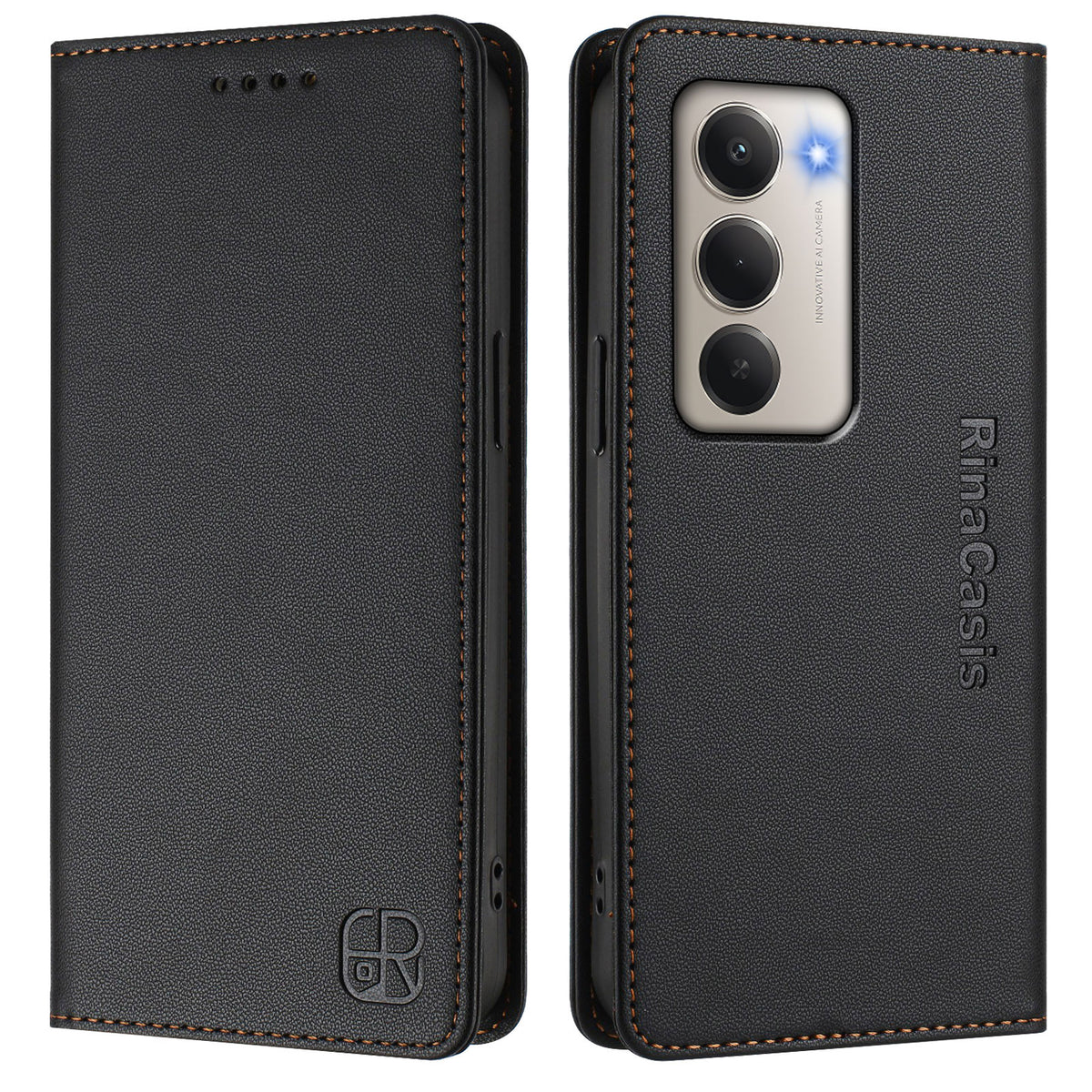 For Xiaomi Redmi 15 4G (EU) (171mm) Leather Case RINACASIS RC01 Phone Cover with RFID Blocking Wallet Stand