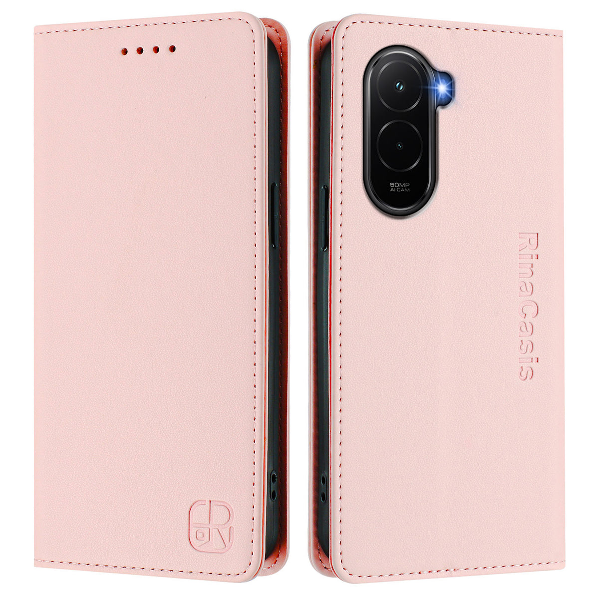 For Xiaomi Poco M7 Plus 5G / M7 4G (169mm) Leather Case RINACASIS RC01 Phone Cover with RFID Blocking Wallet Stand