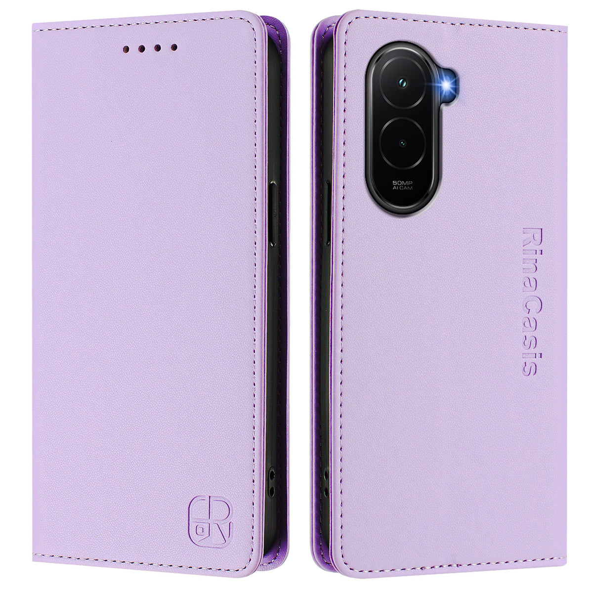 For Xiaomi Poco M7 Plus 5G / M7 4G (169mm) Leather Case RINACASIS RC01 Phone Cover with RFID Blocking Wallet Stand