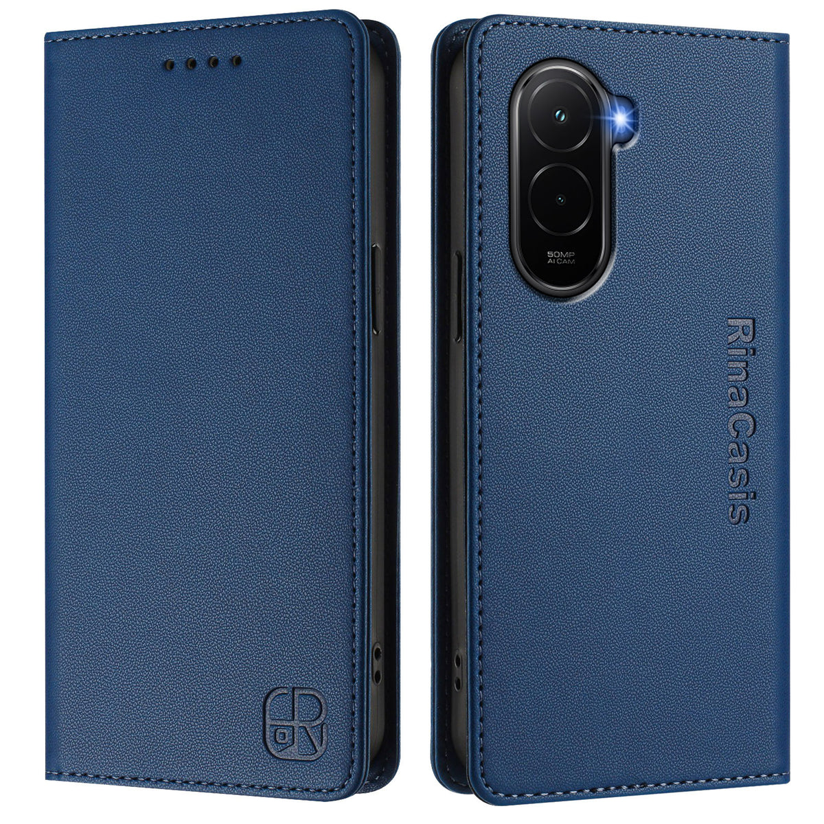 For Xiaomi Poco M7 Plus 5G / M7 4G (169mm) Leather Case RINACASIS RC01 Phone Cover with RFID Blocking Wallet Stand