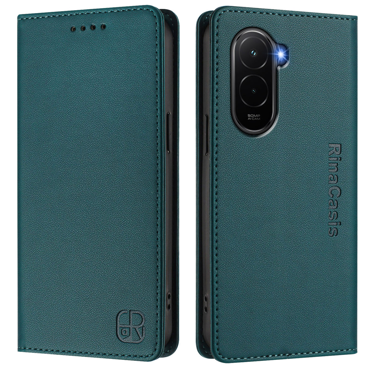 For Xiaomi Poco M7 Plus 5G / M7 4G (169mm) Leather Case RINACASIS RC01 Phone Cover with RFID Blocking Wallet Stand