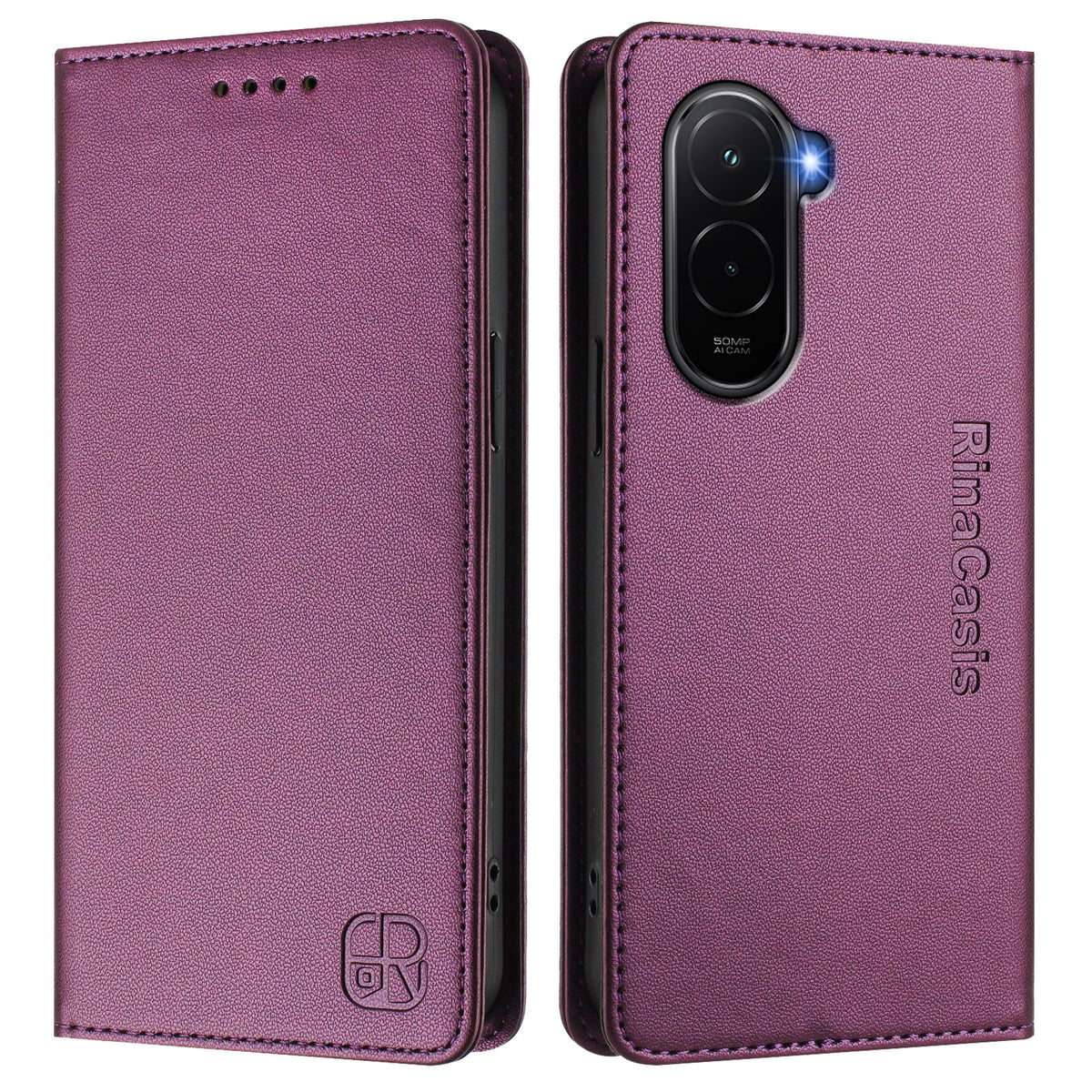 For Xiaomi Poco M7 Plus 5G / M7 4G (169mm) Leather Case RINACASIS RC01 Phone Cover with RFID Blocking Wallet Stand