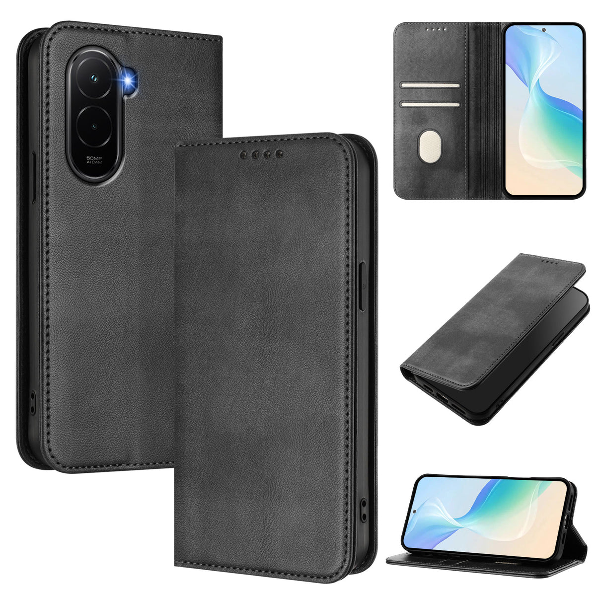 For Xiaomi Poco M7 Plus 5G / M7 4G (169mm) Wallet Cases Retro Texture RFID Blocking Leather Phone Cover