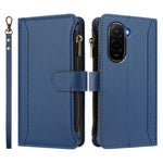 For Xiaomi Poco M7 Plus 5G / M7 4G (169mm) Leather Case 9 Card Slots Zipper Wallet Stand Phone Cover with Wrist Strap