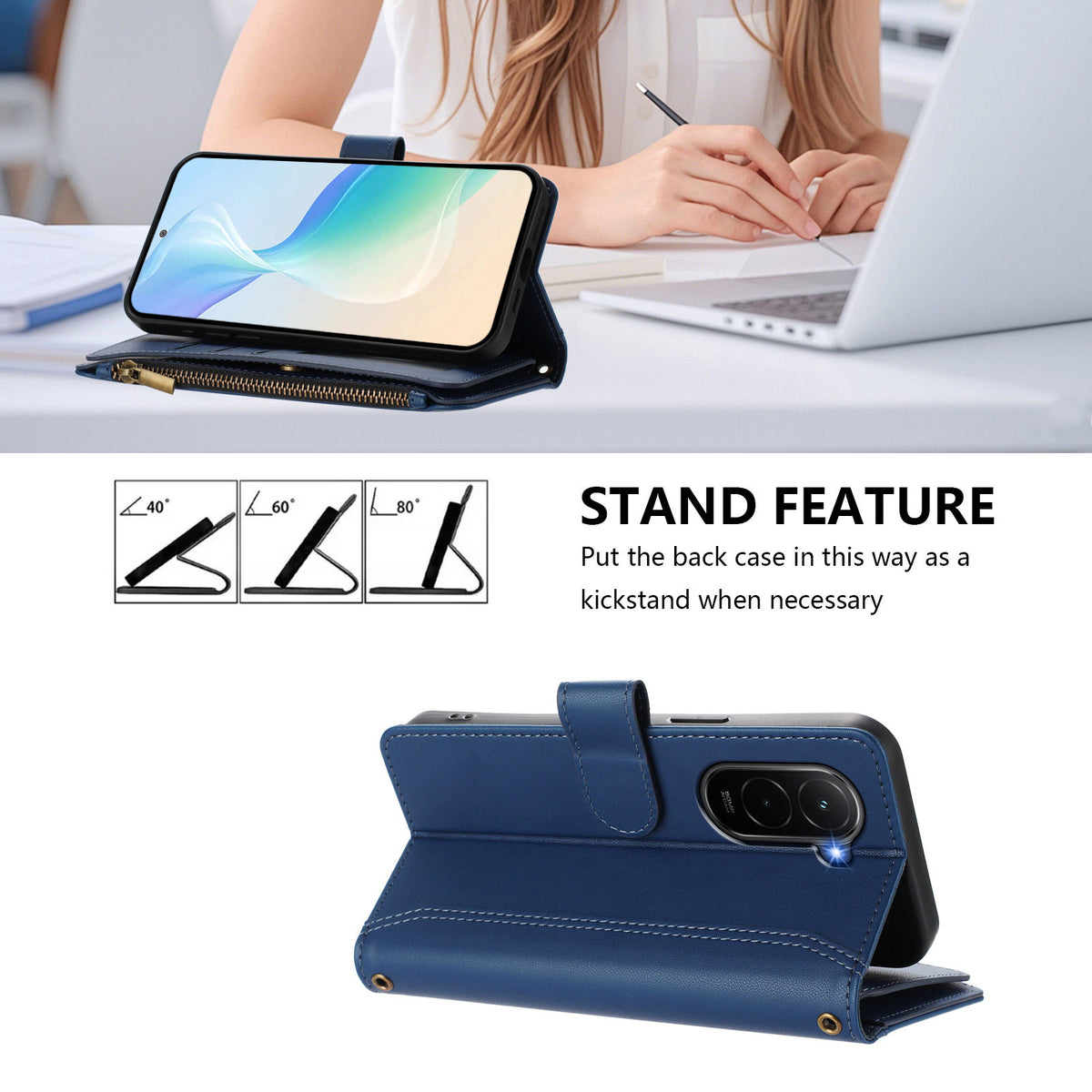 For Xiaomi Poco M7 Plus 5G / M7 4G (169mm) Leather Case 9 Card Slots Zipper Wallet Stand Phone Cover with Wrist Strap