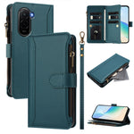 For Xiaomi Poco M7 Plus 5G / M7 4G (169mm) Leather Case 9 Card Slots Zipper Wallet Stand Phone Cover with Wrist Strap