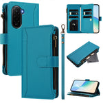 For Xiaomi Poco M7 Plus 5G / M7 4G (169mm) Leather Case 9 Card Slots Zipper Wallet Stand Phone Cover with Wrist Strap