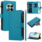 For Xiaomi Poco M8 Pro 5G / Redmi Note 15 Pro+ 5G (Global) Leather Case 9 Card Slots Zipper Wallet Stand Phone Cover with Wrist Strap