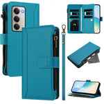 For Xiaomi Redmi 15 4G (EU) (171mm) Leather Case 9 Card Slots Zipper Wallet Stand Phone Cover with Wrist Strap