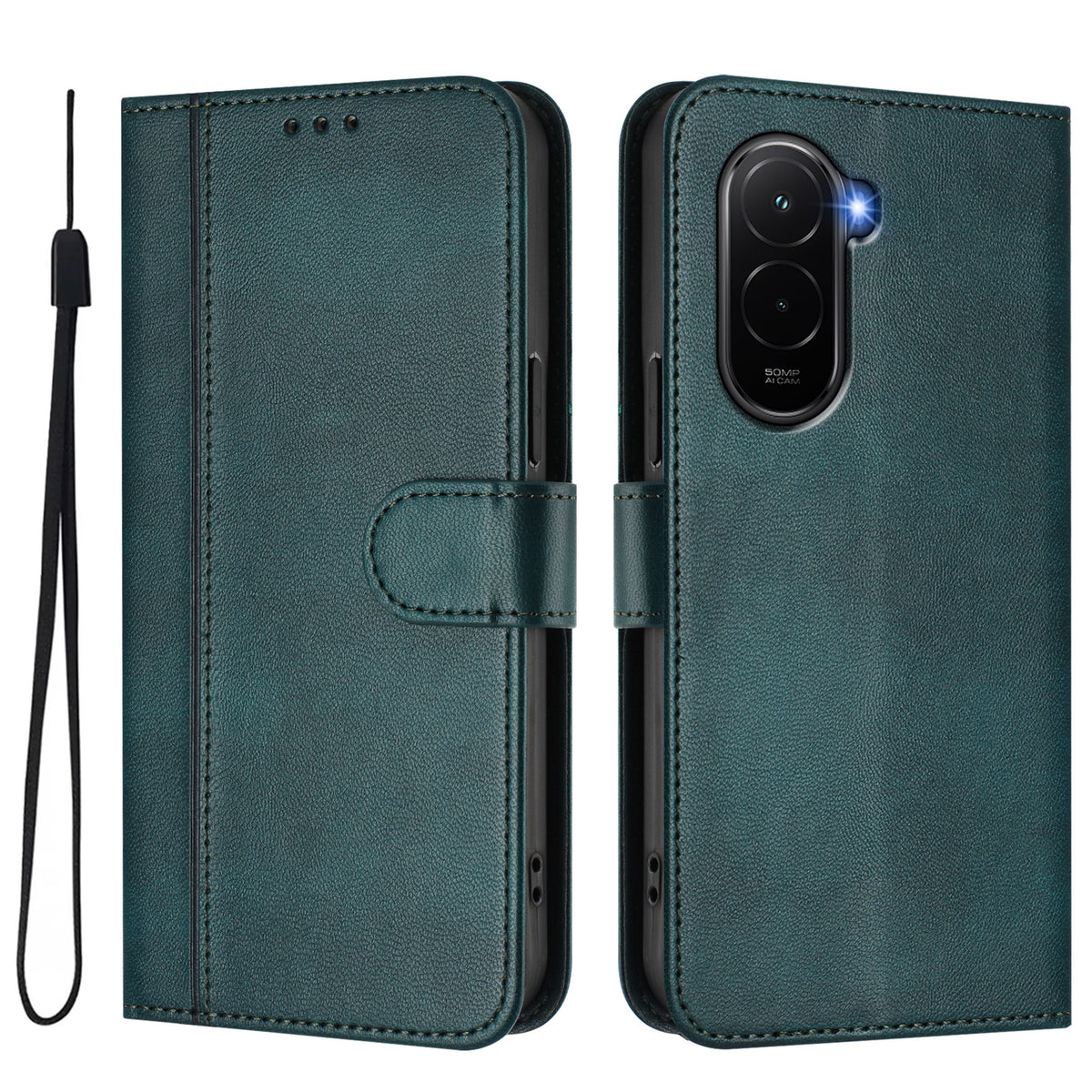 For Xiaomi Poco M7 Plus 5G / M7 4G (169mm) Cases Wallet Stand Retro Texture Leather Phone Cover with Lanyard