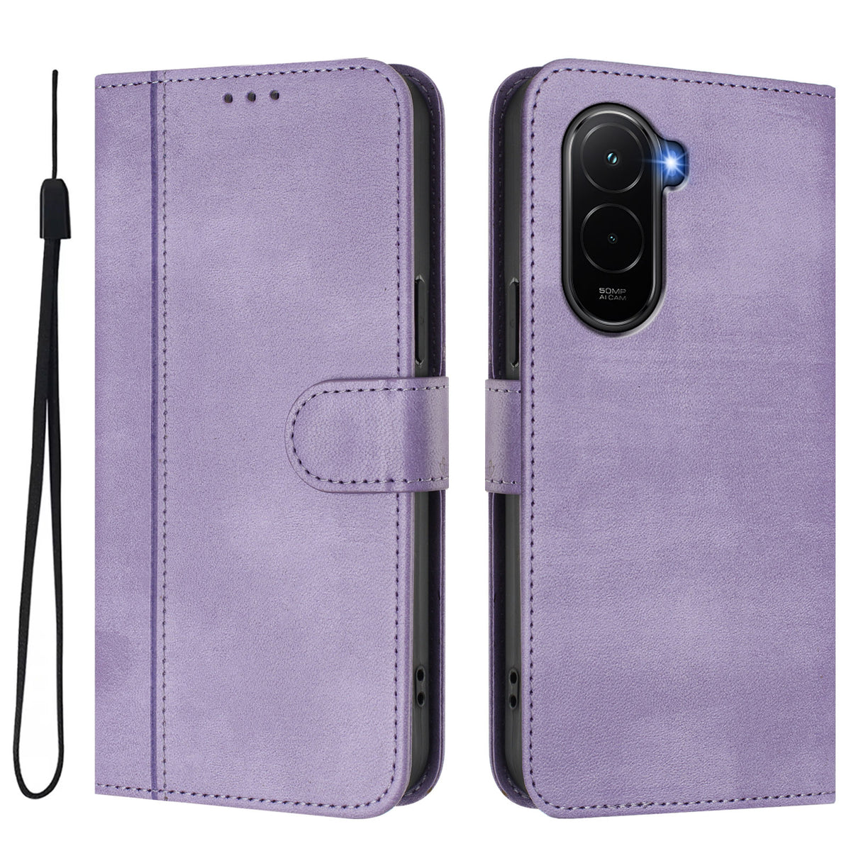 For Xiaomi Poco M7 Plus 5G / M7 4G (169mm) Cases Wallet Stand Retro Texture Leather Phone Cover with Lanyard