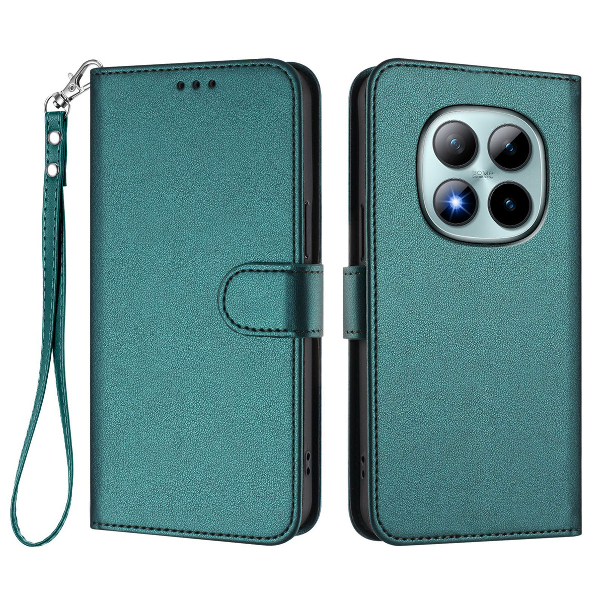 For Xiaomi Poco M8 Pro 5G / Redmi Note 15 Pro+ 5G (Global) Leather Case Wallet Stand Phone Cover with Wrist Strap
