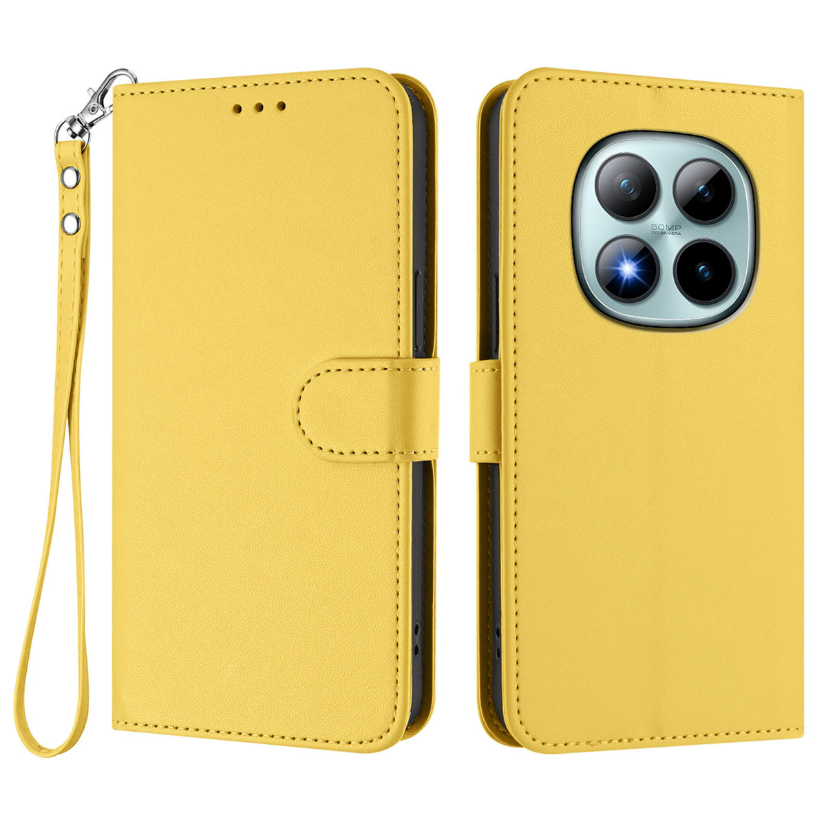For Xiaomi Poco M8 Pro 5G / Redmi Note 15 Pro+ 5G (Global) Leather Case Wallet Stand Phone Cover with Wrist Strap