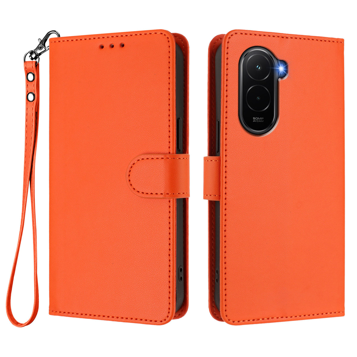 For Xiaomi Poco M7 Plus 5G / M7 4G (169mm) Leather Case Wallet Stand Phone Cover with Wrist Strap