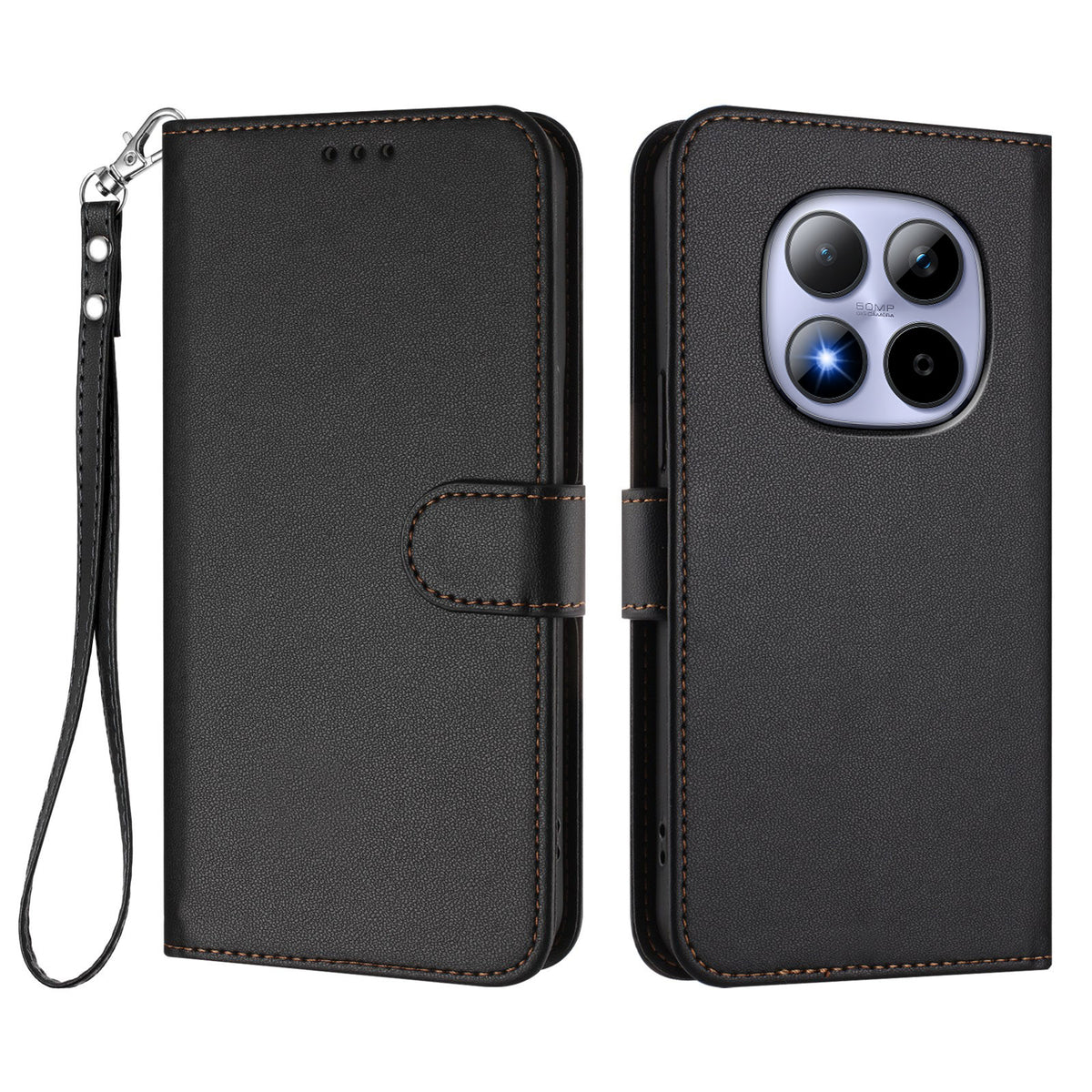 For Xiaomi Redmi Note 15 Pro 5G (Global) Leather Case Wallet Stand Phone Cover with Wrist Strap