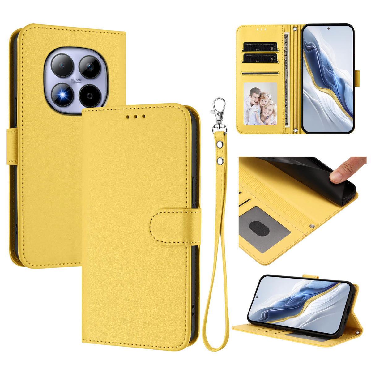 For Xiaomi Redmi Note 15 Pro 5G (Global) Leather Case Wallet Stand Phone Cover with Wrist Strap