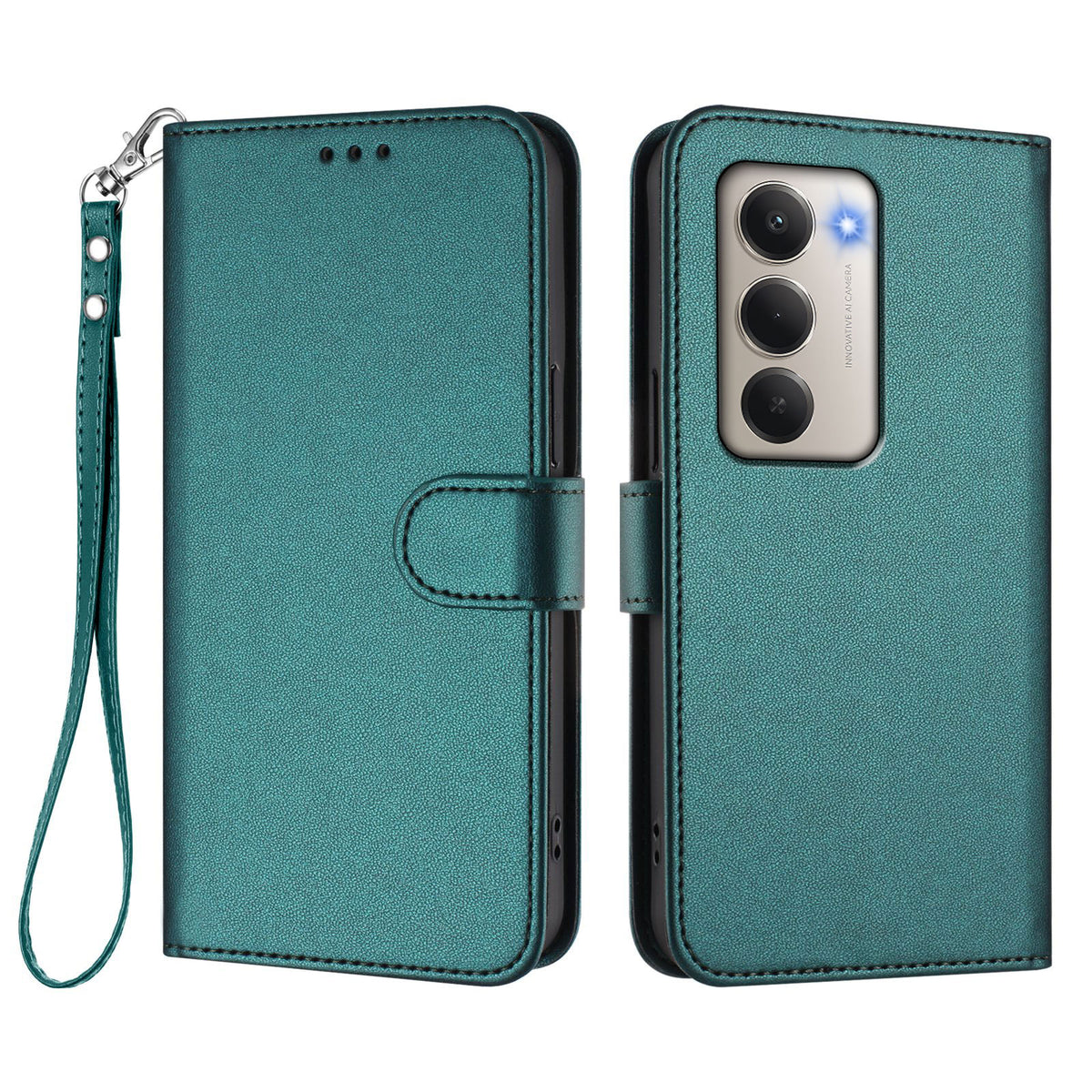 For Xiaomi Redmi 15 4G (EU) (171mm) Leather Case Wallet Stand Phone Cover with Wrist Strap