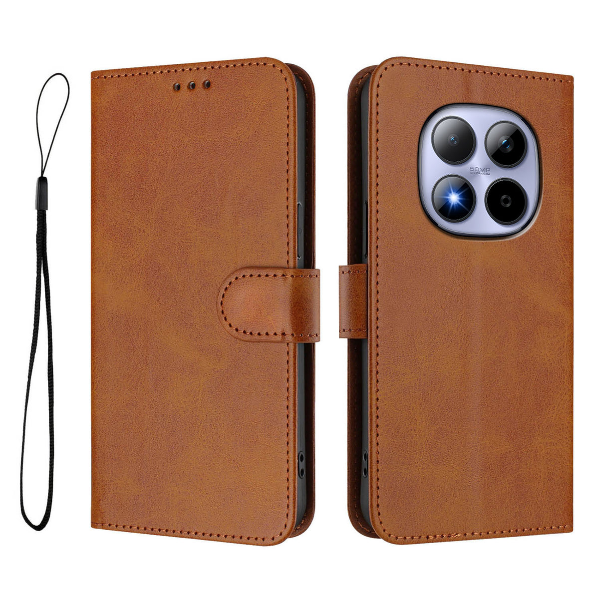For Xiaomi Redmi Note 15 Pro 5G (Global) Wallet Case RFID Blocking Calf Texture Leather Stand Phone Cover with Strap