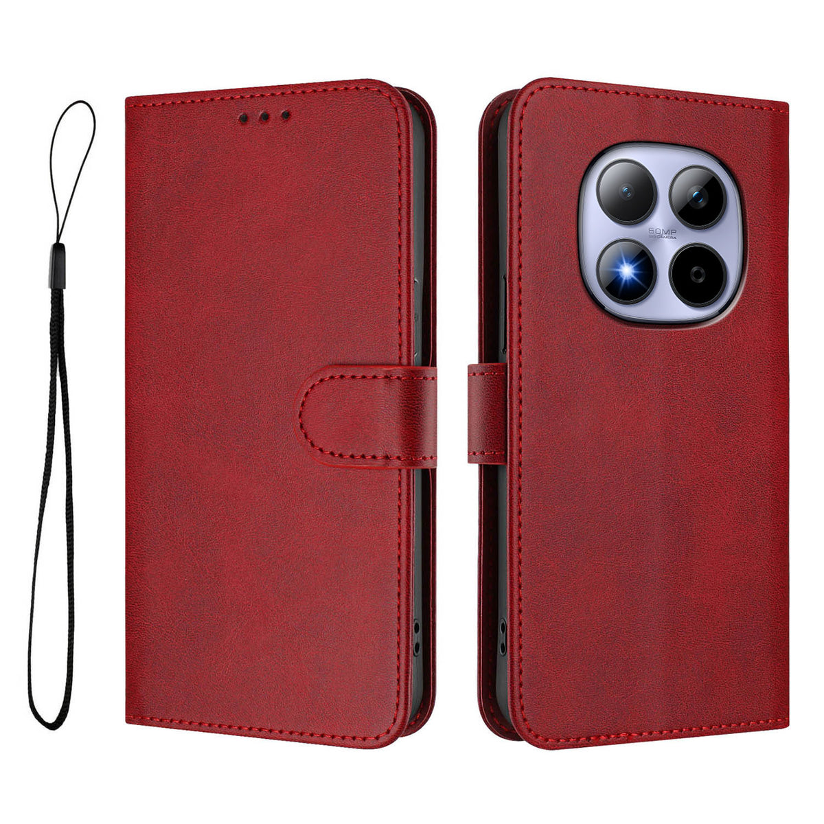For Xiaomi Redmi Note 15 Pro 5G (Global) Wallet Case RFID Blocking Calf Texture Leather Stand Phone Cover with Strap
