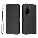 For Xiaomi Poco M7 Plus 5G / M7 4G (169mm) Wallet Case RFID Blocking Calf Texture Leather Stand Phone Cover with Strap