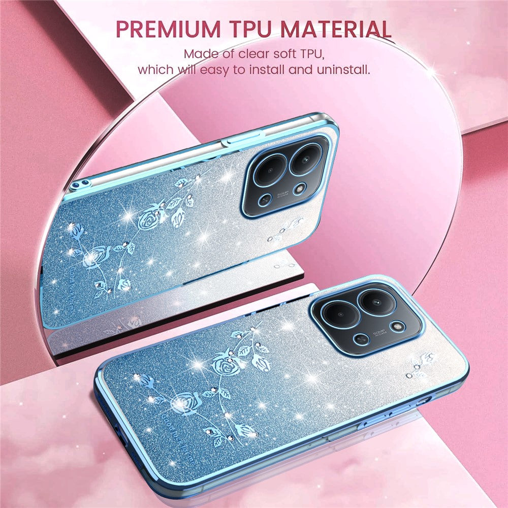 KADEM Phone Case For Xiaomi Redmi 15C 4G (EU) (173mm) / 15C 5G (EU) (173mm) / Poco C85 4G (173mm) Flower TPU Flexible Gradient Back Cover