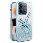 KADEM til Xiaomi Redmi 15C 4G (Global) (171mm) / Poco C85 4G (171mm) etui med guldsmedestøttefod, blomster, glitter og TPU-telefoncover