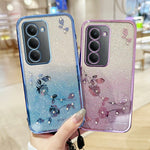 KADEM For Xiaomi Redmi 15 4G (EU) (171mm) Case Flower Pattern TPU Gradient Phone Cover with Lanyards