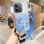 KADEM For Xiaomi Redmi 15C 4G (Global) (171mm) / Poco C85 4G (171mm) Case Flower Pattern TPU Gradient Phone Cover with Lanyards