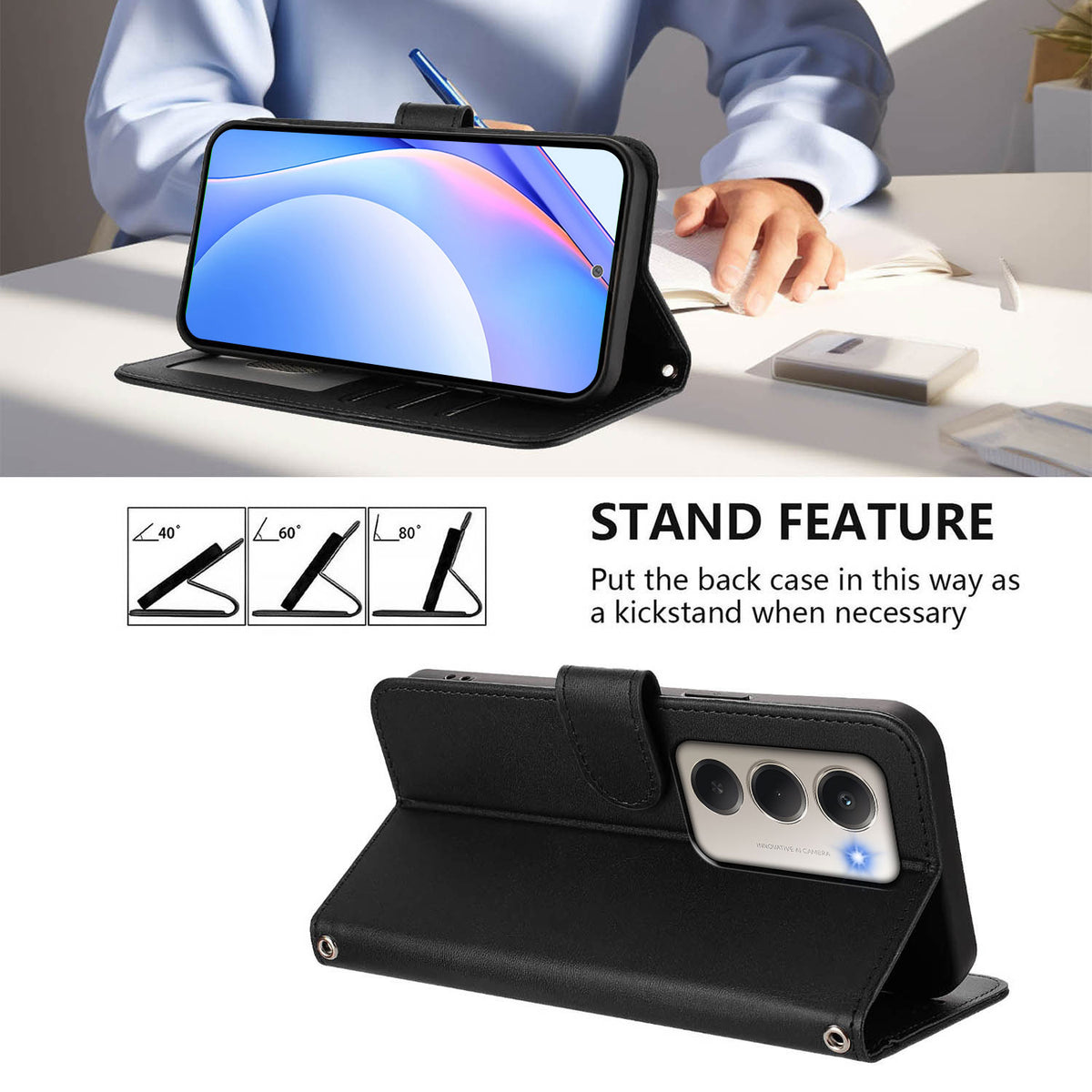 For Xiaomi Redmi 15 4G (EU) (171mm) Case Panda Imprint RFID Blocking Wallet Leather Phone Cover with Wrist Strap