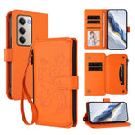 Xiaomi Redmi 15 4G (EU) (171mm) Läderfodral Fjärilsblommigt Tryck Dragkedja Plånboksfodral med Handledsrem