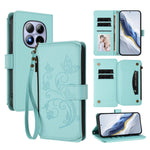 For Xiaomi Redmi Note 15 Pro 5G (Global) Leather Case Butterfly Floral Imprint Zipper Wallet Stand Cover with Wrist Strap