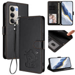 For Xiaomi Redmi 15 4G (EU) (171mm) Wallet Case with Wrist Strap Love Cat Pattern Imprint Leather Phone Cover