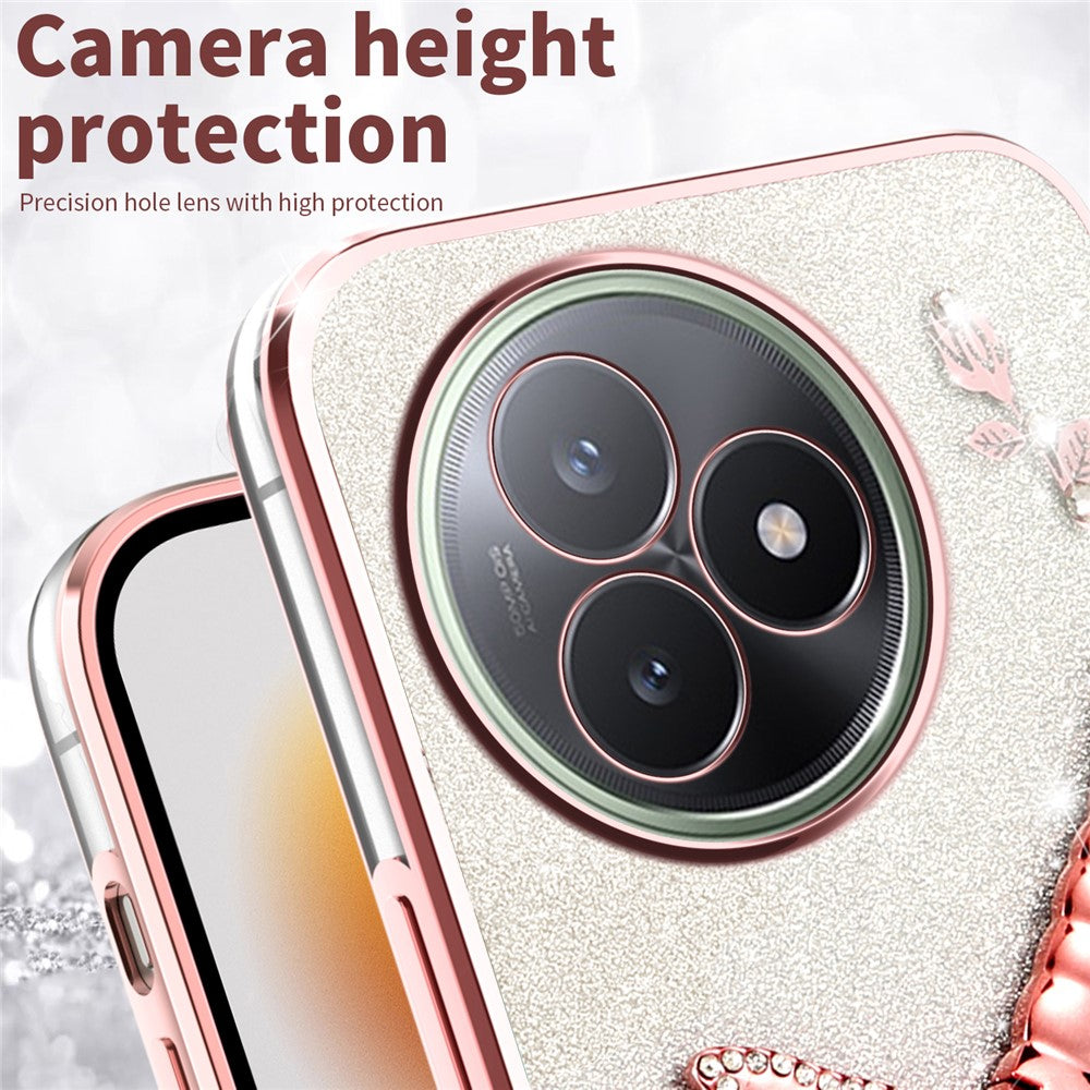 KADEM För Xiaomi Redmi K80 Ultra 5G Skal Dragonfly Stativ TPU Blommor Glitter mobilskal
