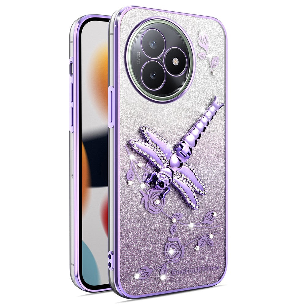 KADEM För Xiaomi Redmi K80 Ultra 5G Skal Dragonfly Stativ TPU Blommor Glitter mobilskal
