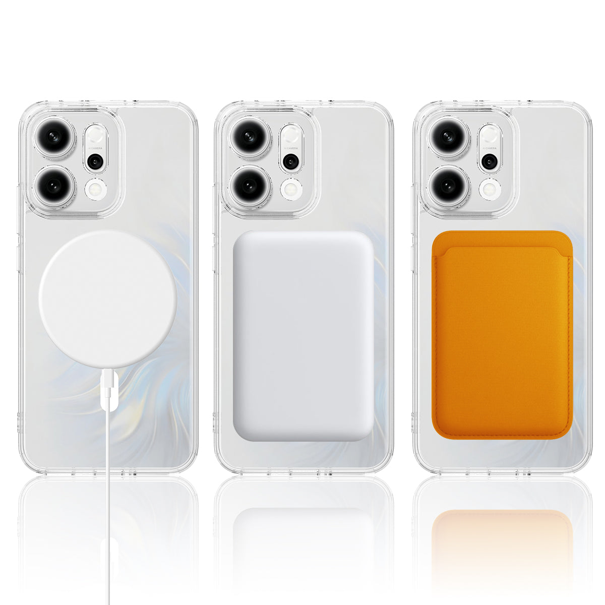 For Oppo Reno14 Pro 5G (Global) Clear Phone Magnetic Case TPU+Acrylic Back Cover
