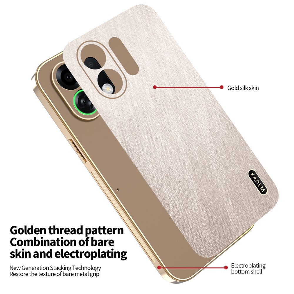 KADEM For Oppo K13 Turbo Pro 5G / K13 Turbo 5G Case Electroplating Silk Texture PU + TPU Phone Back Cover