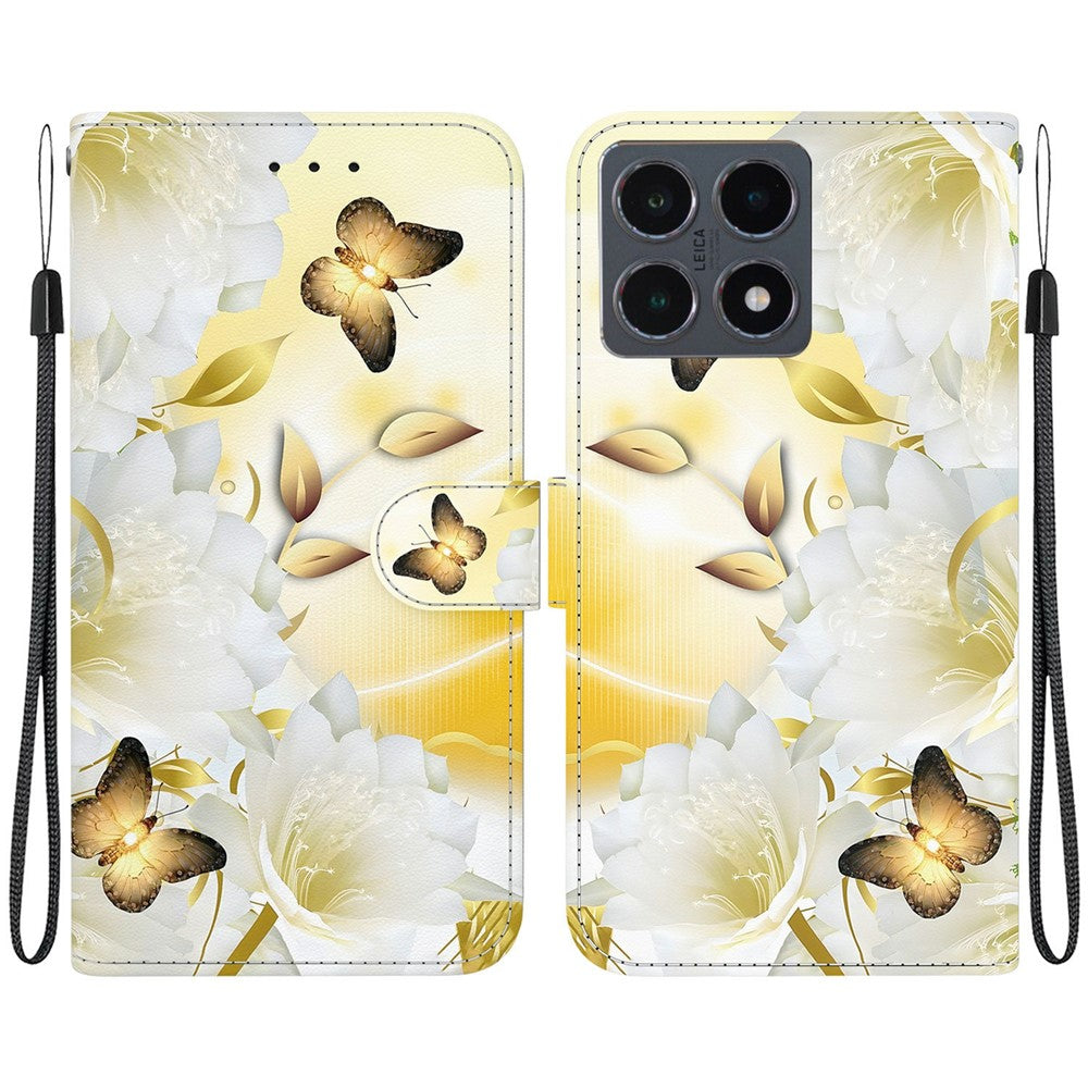 For Xiaomi 15T Wallet Phone Case Pattern Printing Leather Flip Cover with Strap