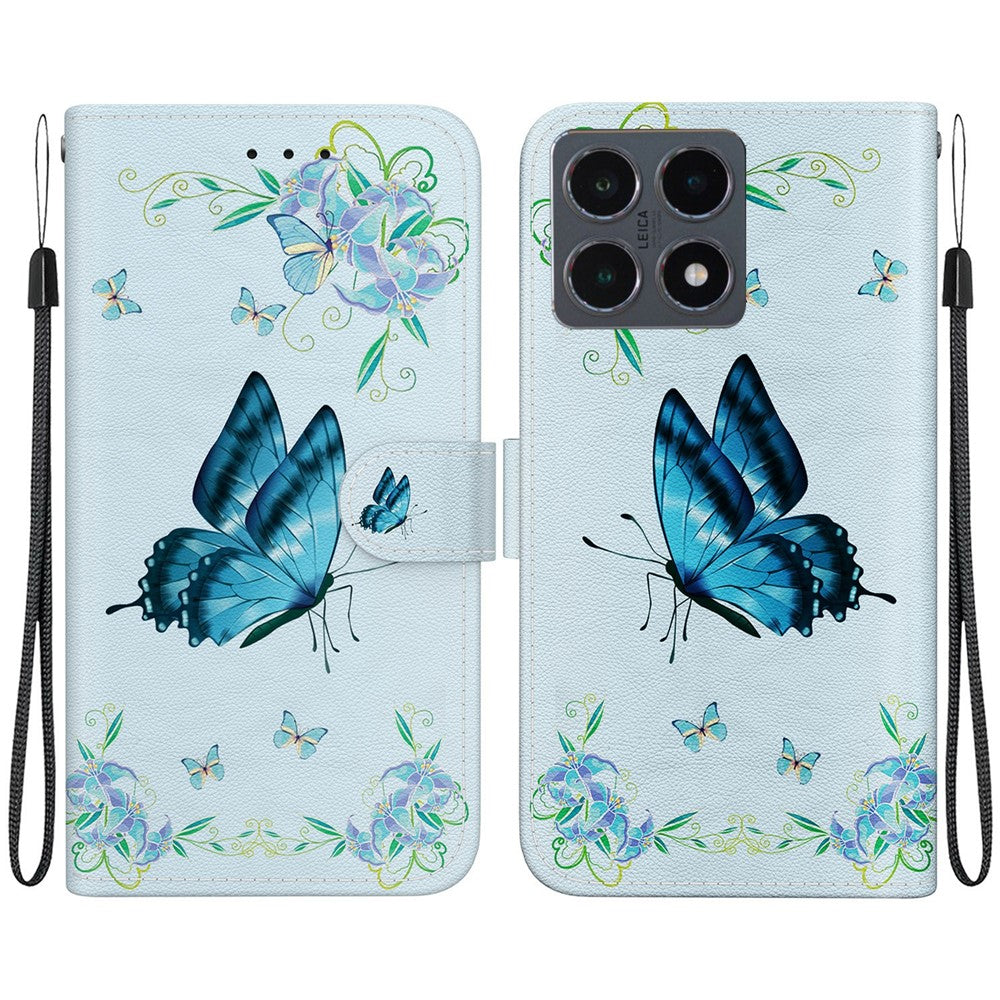 For Xiaomi 15T Wallet Phone Case Pattern Printing Leather Flip Cover with Strap