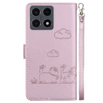 For Xiaomi 15T Case RFID Blocking Kitten Pattern TPU + PU Leather Phone Cover with Wrist Strap