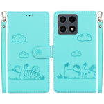 For Xiaomi 15T Case RFID Blocking Kitten Pattern TPU + PU Leather Phone Cover with Wrist Strap