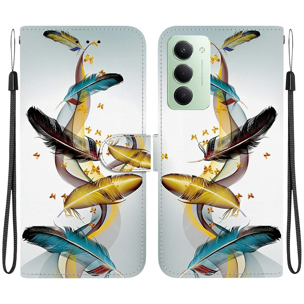 For Xiaomi Redmi 15 4G (EU) (171mm) Case Pattern Printing Leather Wallet Phone Cover with Lanyard