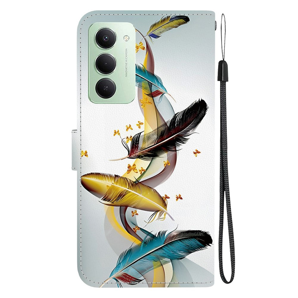 For Xiaomi Redmi 15 4G (EU) (171mm) Case Pattern Printing Leather Wallet Phone Cover with Lanyard