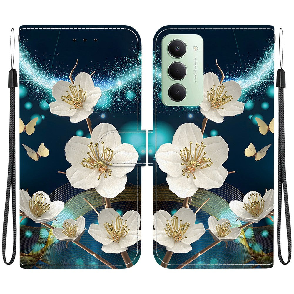 For Xiaomi Redmi 15 4G (EU) (171mm) Case Pattern Printing Leather Wallet Phone Cover with Lanyard