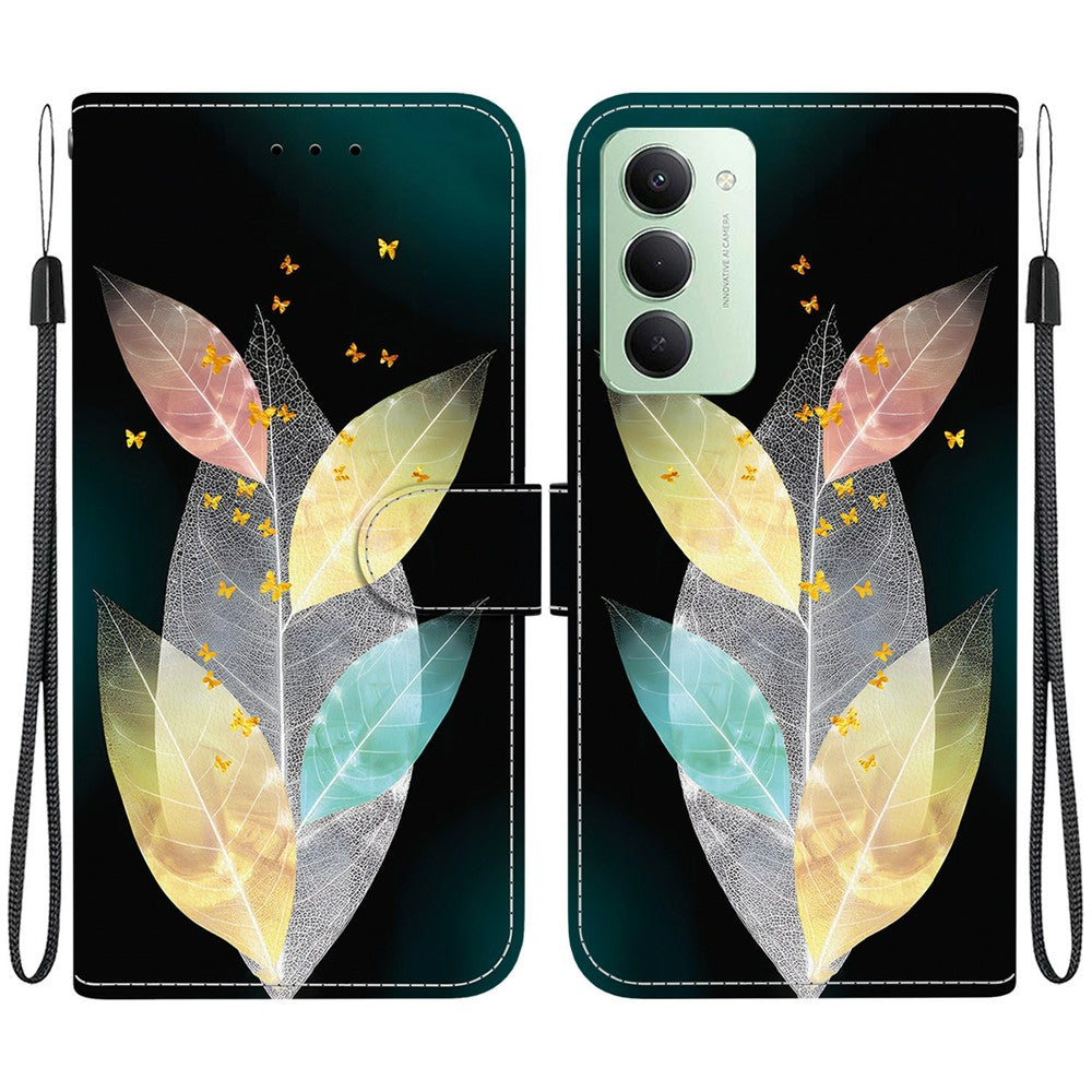 For Xiaomi Redmi 15 4G (EU) (171mm) Case Pattern Printing Leather Wallet Phone Cover with Lanyard