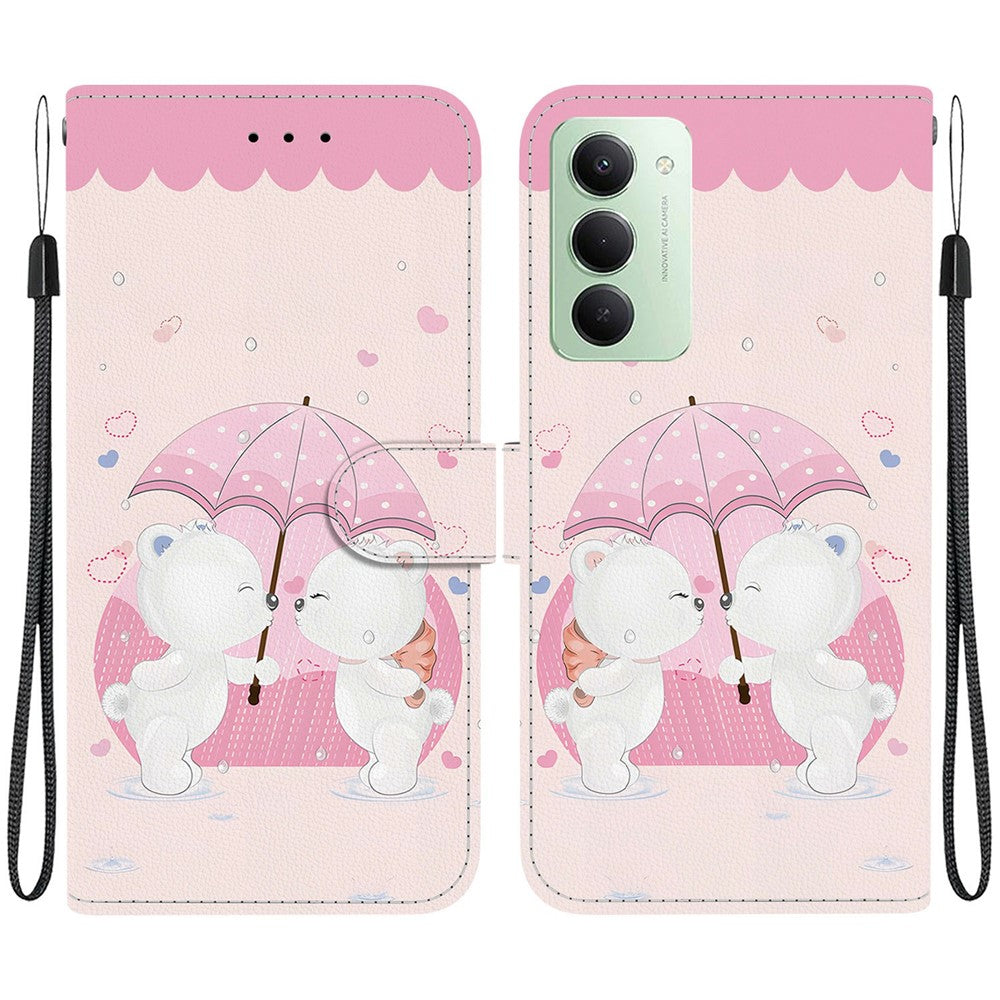 For Xiaomi Redmi 15 4G (EU) (171mm) Case Pattern Printing Leather Wallet Phone Cover with Lanyard