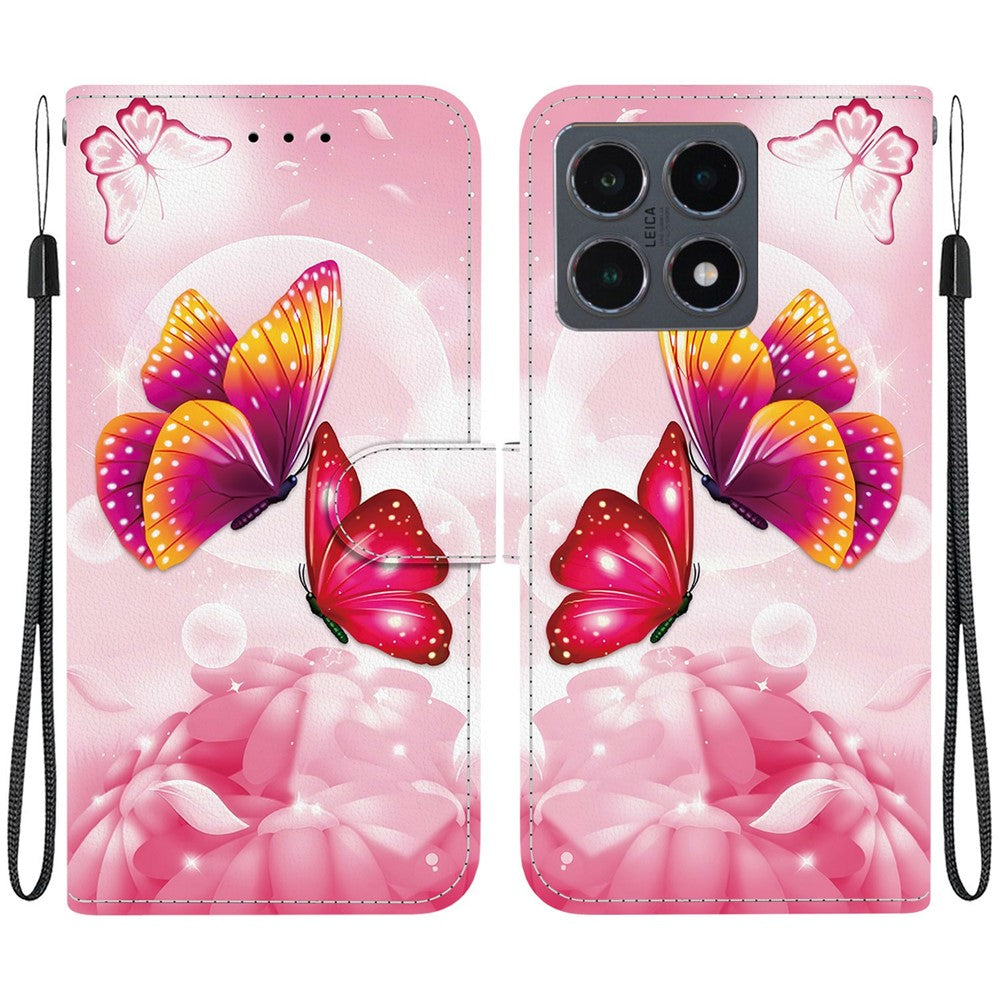 For Xiaomi 15T Case Pattern Printing Leather Flip Wallet Phone Cover with Lanyard