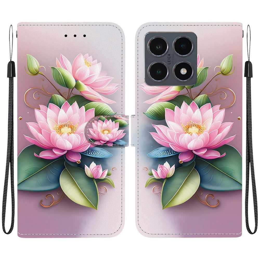 For Xiaomi 15T Case Pattern Printing Leather Flip Wallet Phone Cover with Lanyard